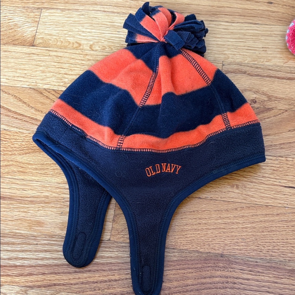 Old Navy Kids' Striped Fleece Hat - Orange and Blue baby Lg SU colors